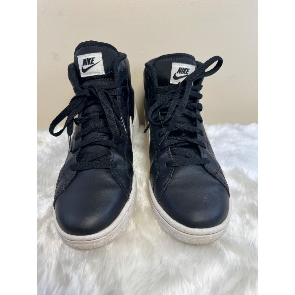 Nike Court Royale Mid Mens Black White Leather High Top Sneakers - Picture 5 of 9